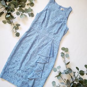 Eliza J Serene Blue Lace Size 4 Ruffle Dress